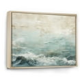 thumbnail image 2 of Designart "Contemporary River With Beige And Blue Tones I" Coastal Ocean Floater Framed Canvas Wall Art, 2 of 5