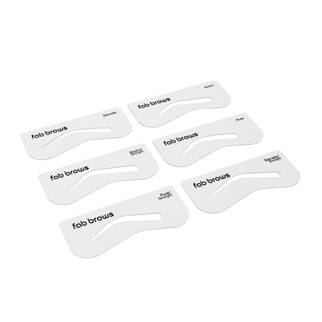 Plantillas para cejas Fab Brows Duo | 6 formas de cejas de aspecto natural | Plantilla fácil para moldear cejas | Se adapta a todas las caras y tamaños | Kit de plantillas para cejas para principiante