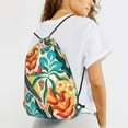 thumbnail image 6 of XMXT Waterproof Gym Bag, Lush Foliage Graffiti Drawstring Backpack for Men, m, 6 of 8