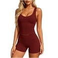 thumbnail image 2 of ZyeKqe 2 Piece Workout Sets for Women Square Neck Cropped Tank Tops Tight Gym Shorts Casual Sports Yoga Tracksuits, 2 of 8