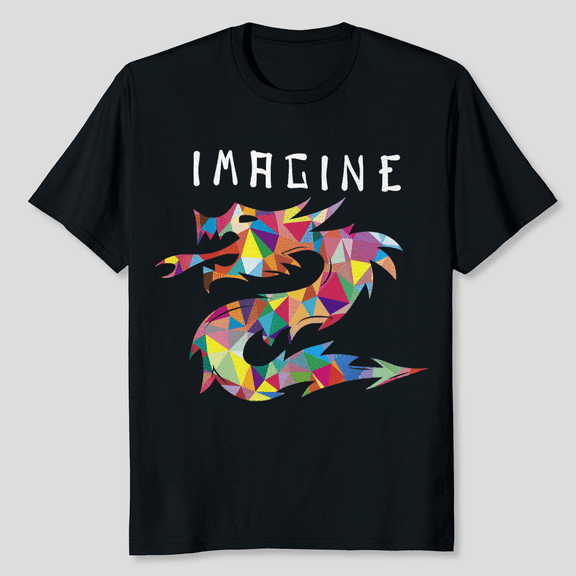 Imagine Fantasy Dragon Tattoo Style Graphic T-Shirt, Sizes S-5XL, Tbun