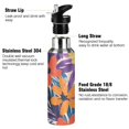 thumbnail image 3 of Yayeee 20oz Insulated Water Bottle Double Wall Stainless Steel with Flip Straw Lid, Colorful Painted Flowers Pattern, 3 of 7