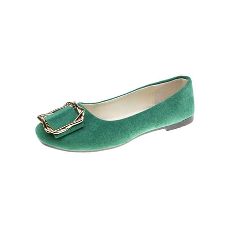 

Wazshop Women Flat Shoes Comfort Flats Slip On Loafers Lightweight Non-slip Dress Shoe Ladies Fashion Casual Grass Green 8