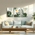 thumbnail image 2 of Boho Wall Art for Bedroom Canvas Wall Decor for Living Room Office Abstract Decorations Plant Wall Paintings Geometry Wall Pictures Artwork Modern Bathroom Home Decor Ready to Hang 3 Piece, 2 of 6