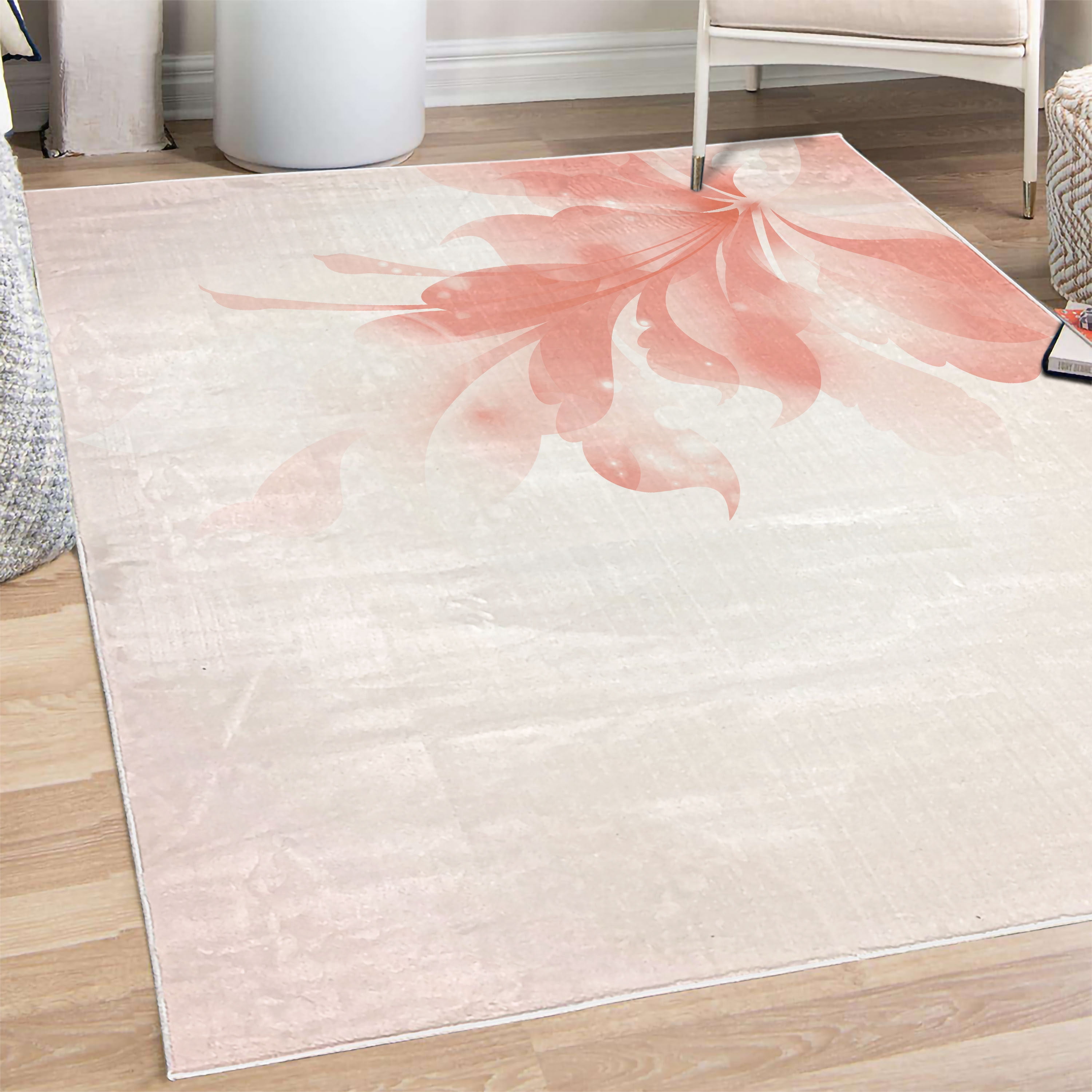 Abstract Decorative Rug, Color Gradient Effect Isolated Flower Petal ...