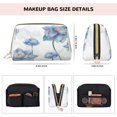 thumbnail image 5 of Gaeub Pale Blue Lotus Flowers Printed Travel Cosmetic Bag,Makeup Bag, Large Capacity Toiletry Bag for Women, Portable Pouch Make Up Organizer with Zipper and Divider, 5 of 8