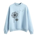 thumbnail image 2 of KIHOUT Womens Tops Plus Size Womens Winter Sexy Shirts Round Neck Long Sleeve Tops Printed Regular Blouse, 2 of 4