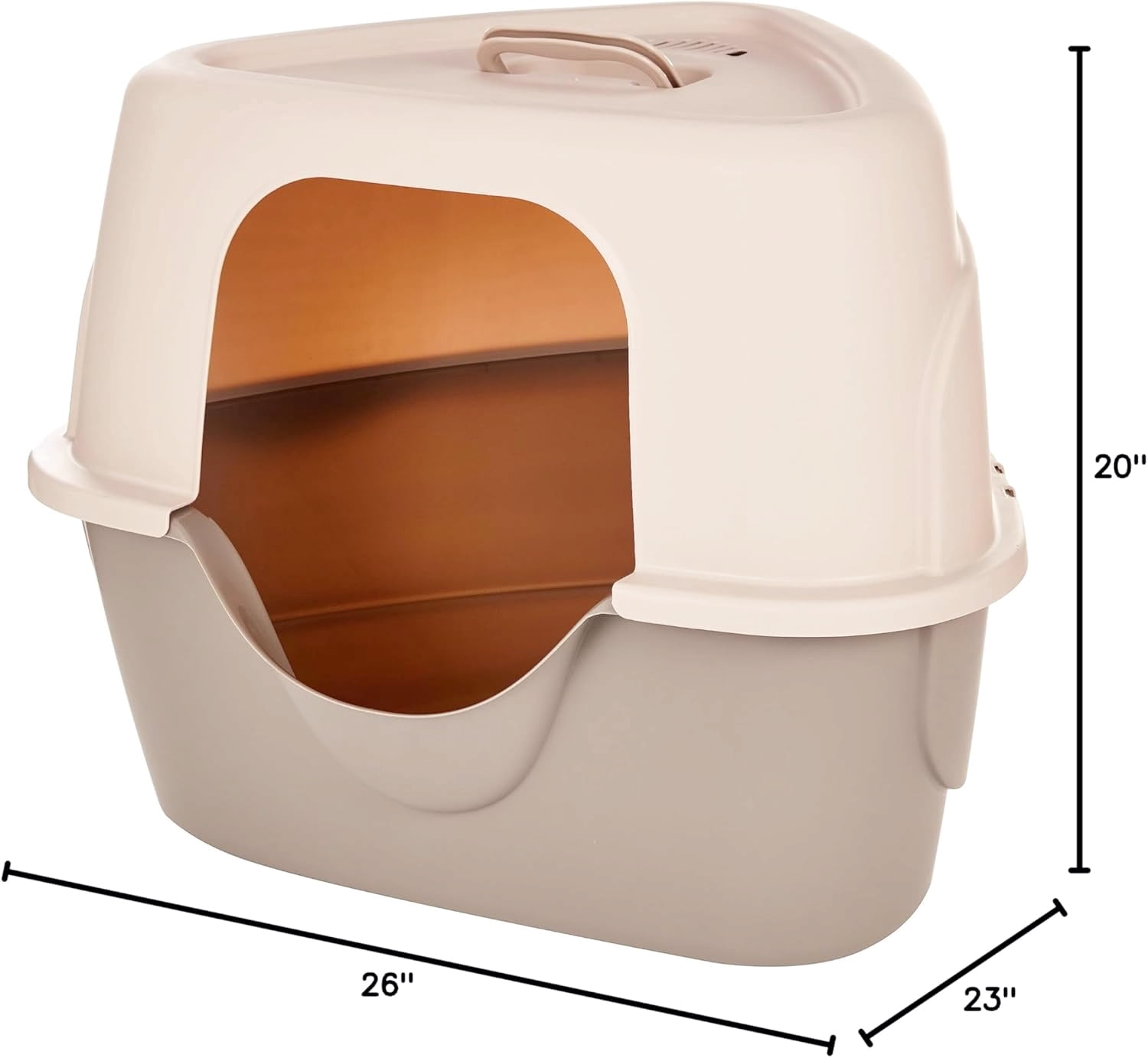 Spacious Enclosed Charcoal Cat Litter Box with Lid, Odor Control Design
