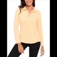thumbnail image 2 of Sudadera Deportiva de Larga con Cremallera de 1/4 y Protección Solar UPF 50+ para Mujer, de Secado Rápido, para Hacer Ejercicio y Senderismo. Amarillo M, 2 of 9