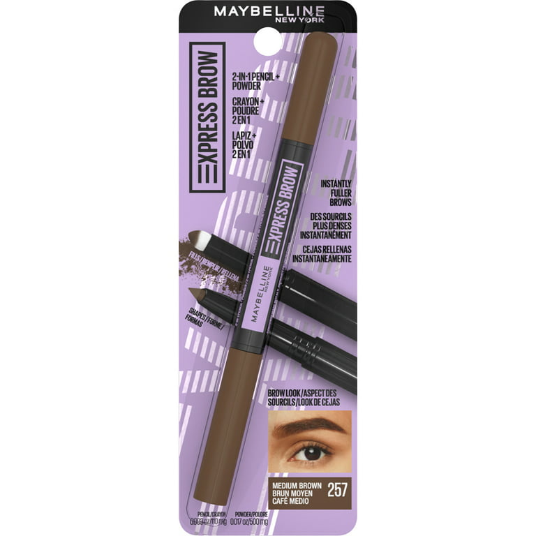 Maybelline Express Brow 2-In-1 Pencil Brown Eyebrow and Medium Powder Makeup