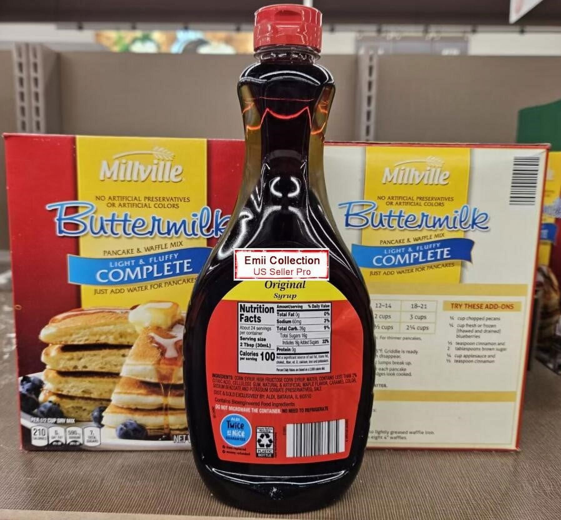 Millville Buttermilk Pancake & Waffle Mix & Millville Orginal Syrup (3 Items)