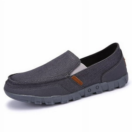 

Men s Canvas Slip On Boat Shoes Deck Shoes Casual Vintage Non-Slip Lightweight Breathable Arch Support Loafers Walking Driving Shoes