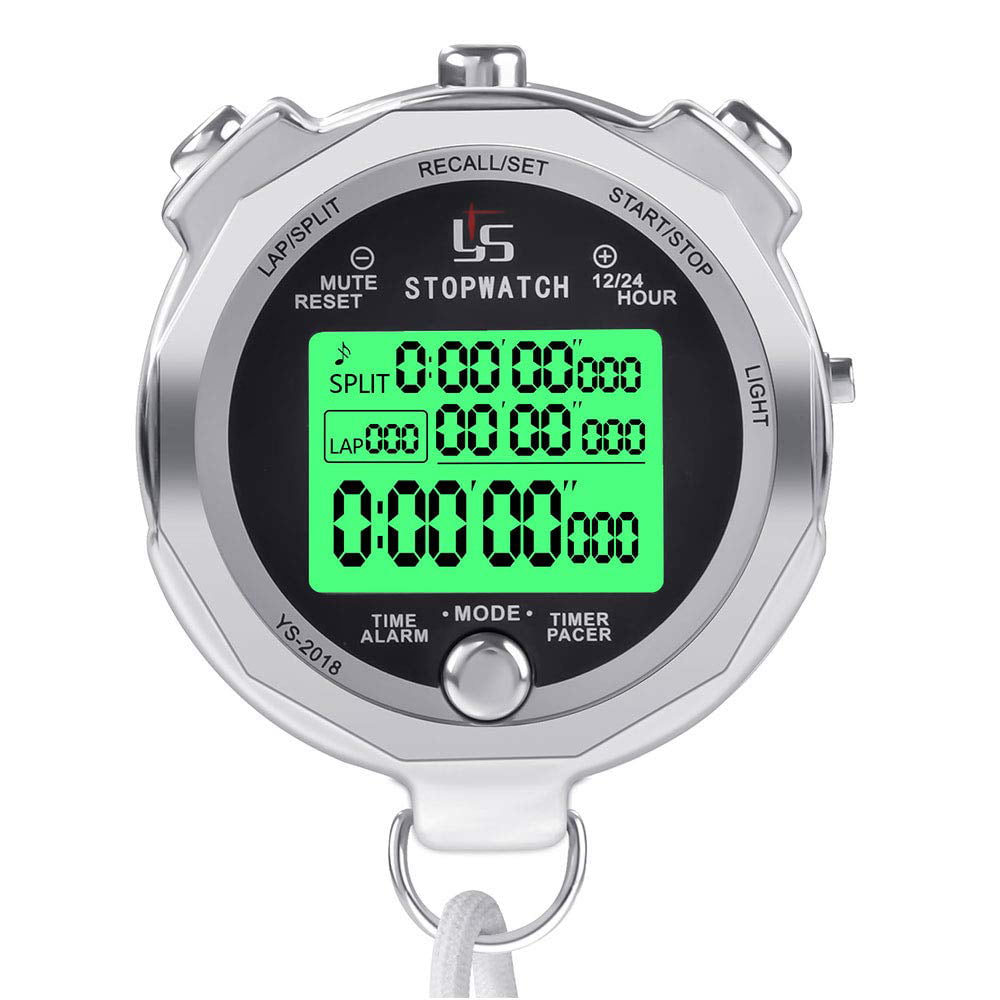 IPX7 Waterproof Dretec Digital Sports Stopwatch / Countdown Timer Lap Split with Clock Calendar Alarm Extra Large LCD Display 