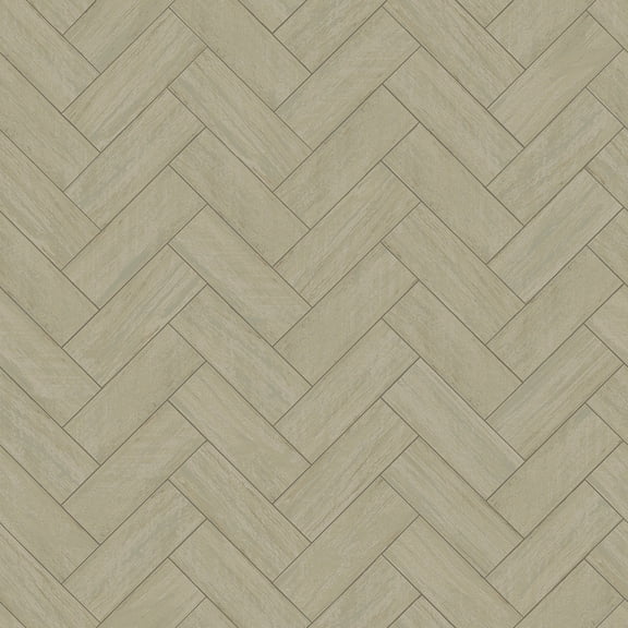 3122-10104 Kaliko Green Wood Herringbone Wallpaper with Woodgrain Detailing Raised Inks  in Green Taupe Colors Farmhouse Style Prepasted Acrylic Coated Paper