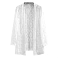 thumbnail image 4 of Sakmal Open Front Jackets for Women Plus Size Winter Lace White Coats Long Floral Holiday Womens Jackets XL, 4 of 4