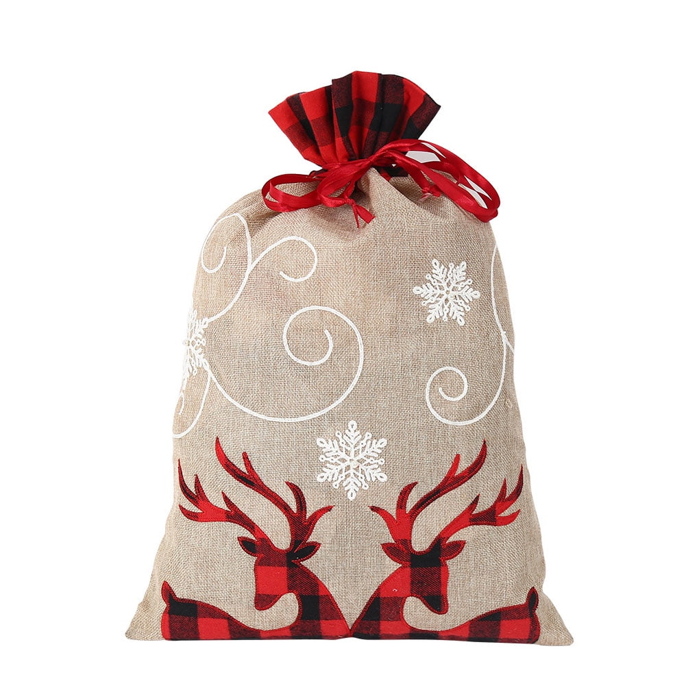 Xmas Drawstring Bag Large Fabric Storage Supplies Christmas Washable Wrapping Pouch Multipurpose Anti fade Festival Prop Present Bags Household Party Walmart