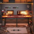 thumbnail image 4 of Bestier Reversible 44 inch Computer Desk with LED Lights and 4 Tier Shelves Gaming Desk, 4 of 9