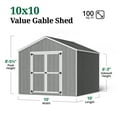 thumbnail image 4 of Little Cottage Co. 10x10 Value Gable Shed, Outdoor Wood Storage Do-It-Yourself Precut Kit, 4 of 13