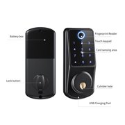 Tuya APP Smart Remote Control Fingerprint Biometrics Password Card Code Deadbolt Automatic Latch Lock ,Easy to Use