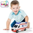 thumbnail image 5 of Kiddie Play Ambulance Toy with Lights and Sound Friction Powered Emergency & Rescue Vehicle Set Doors That Open and a Stretcher, 5 of 5