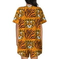 thumbnail image 3 of Lsque Tiger Women's Short-Sleeved Pajama Set - 2 Piece Soft and Lightweight Sleepwear Set-Medium, 3 of 9