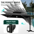 thumbnail image 4 of 11FT Square Double Top Cantilever Umbrella Outdoor 360° Rotation 6 Heights Adjustable Offset Umbrella Metal Pole Cantilever Patio Umbrella With Light, 4 of 8