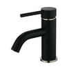 Kingston Brass Concord Single-Handle 1-Hole Deck Mount Bathroom Faucet with Push Pop-Up Matte Black/Brushed Nickel Matte