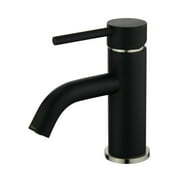 Kingston Brass Concord Single-Handle 1-Hole Deck Mount Bathroom Faucet with Push Pop-Up Matte Black/Brushed Nickel Matte