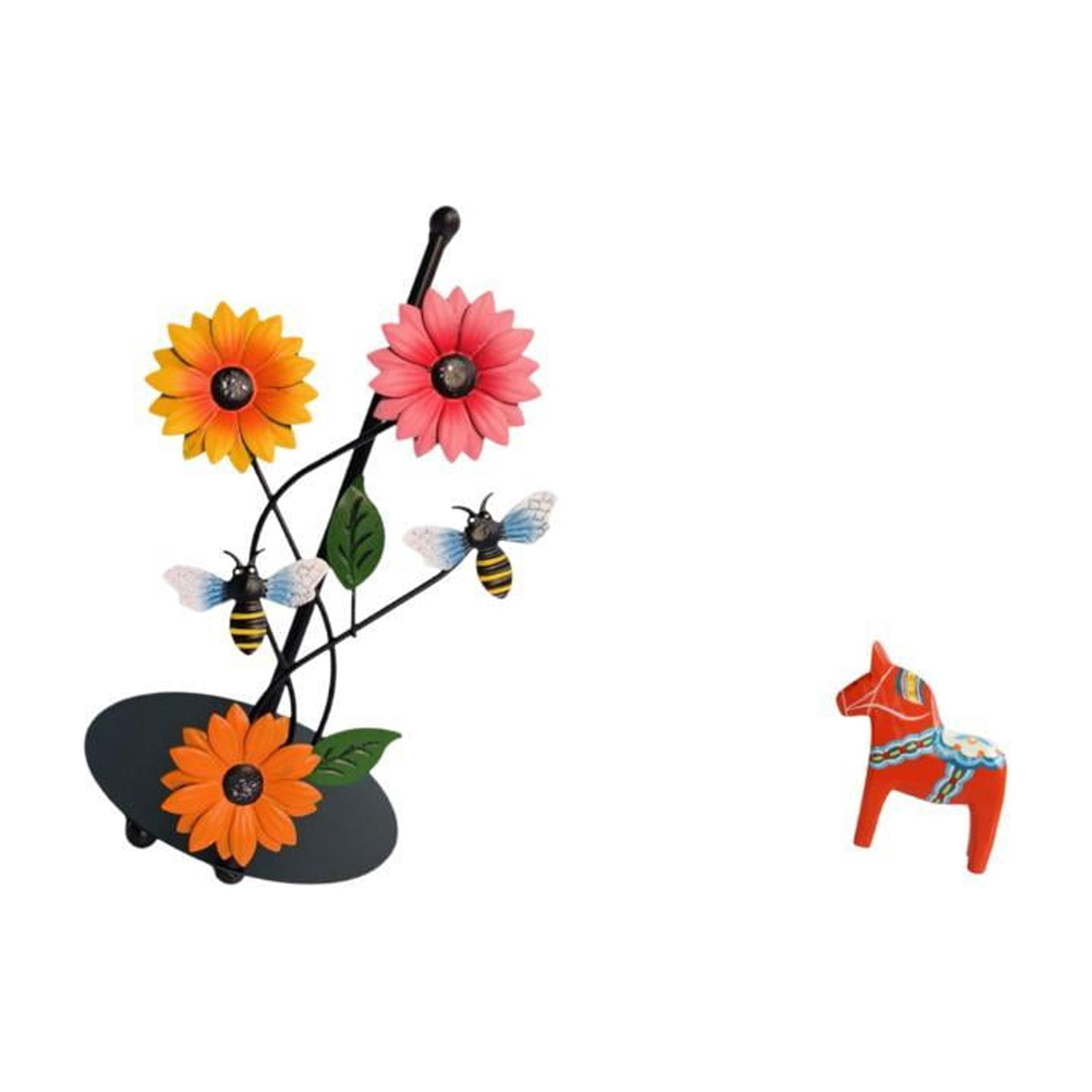 Fiocias Dala Horse Paper Towel Holder Dispenser Non Slip Vertical Tissue Holder Rack Dalecarlian Horse Figurine Animal Sculpture for Bookshelf Entrance Cabine