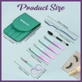 thumbnail image 4 of MORGLES 7Pcs Tweezers Set, Stainless Steel Grooming Kit - Curved Scissors, Eyebrow Razor, Spoolie Brush & Case, Dark Green, for Men & Women, 4 of 6