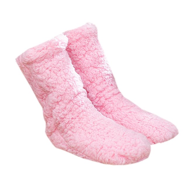 Calentadores de piernas peludas por encima de la rodilla calcetines borrosos de felpa medias de pantuflas largas y peludas calcetines de invierno para dormir en casa para mujeres y hombres