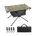 thumbnail image 4 of Mesa de camping plegable, escritorio de camping, mesa de camping, mesa ligera para exteriores, mesa de playa Verde con bolso de malla, 4 of 9