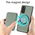 thumbnail image 5 of Cutyskin Carbon Fiber Texture PU Leather Case for Samsung Galaxy S20 FE, with Detachable Card Holder, Compatible Magsafe Charging, Ultra Thin Design Shockproof Phone Case for Galaxy S20 FE, Green, 5 of 6