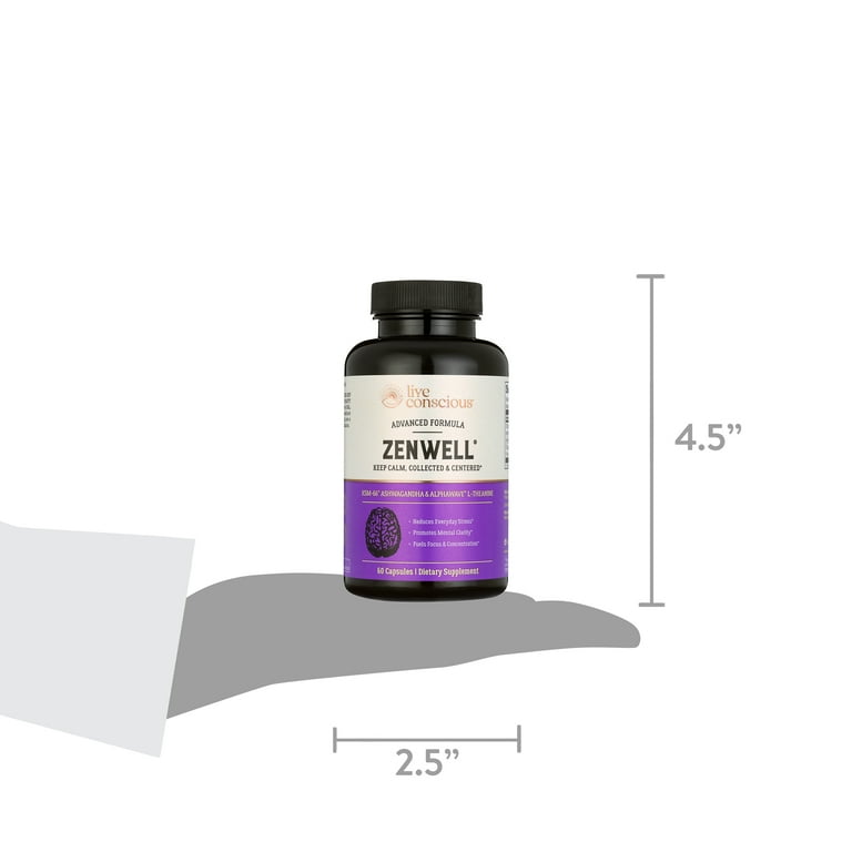 KSM-66 Ashwagandha + AlphaWave - ZenWell by Live Conscious | Cognitive, Brain Health | 60 Capsules (2-Pack) KSM-66 Ashwagandha + AlphaWave - ZenWell by Live Conscious | Cognitive, Brain Health | 60 Capsules (2-Pack)