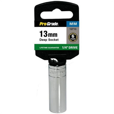UPC: 0035794127121 | Pro-Grade 12713 0.25 in. Drive x 13 mm 6 Point Deep Socket