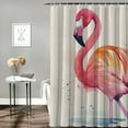 thumbnail image 2 of BCIIG Flamingo Bathroom Decor Set with Hooks, Colorful Luxurious Graphic Print Polyester Fabric Fashion Shower Curtain for Home Bathtubs Decoration 36x72, 2 of 7