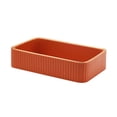 thumbnail image 2 of Bandeja organizadora de escritorio para baño, de piel sintética, accesorios de oficina Naranja, 2 of 9