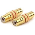 thumbnail image 2 of 2pcs RCA Audio Video Female to Female Jack Coupler Adapter Connector Gold Plated, 2 of 13