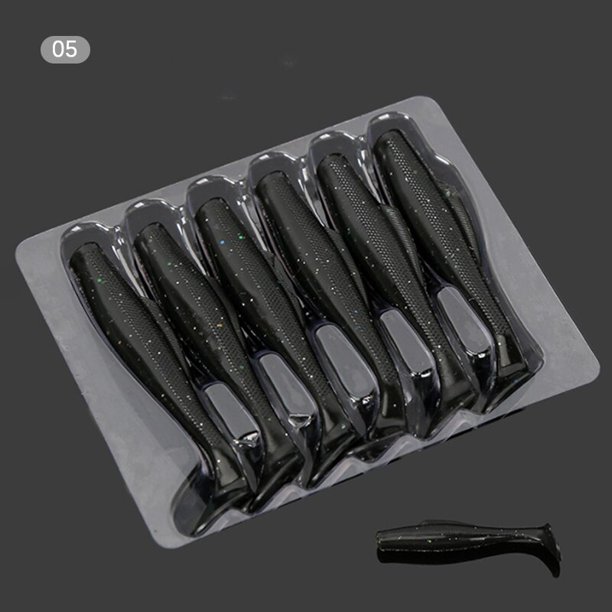 6pcs Fishing Lure Soft 80mm TPR Plastics Baits Lure Artificial Baits Floating Crazy Soft Worm He Qiyong unisex