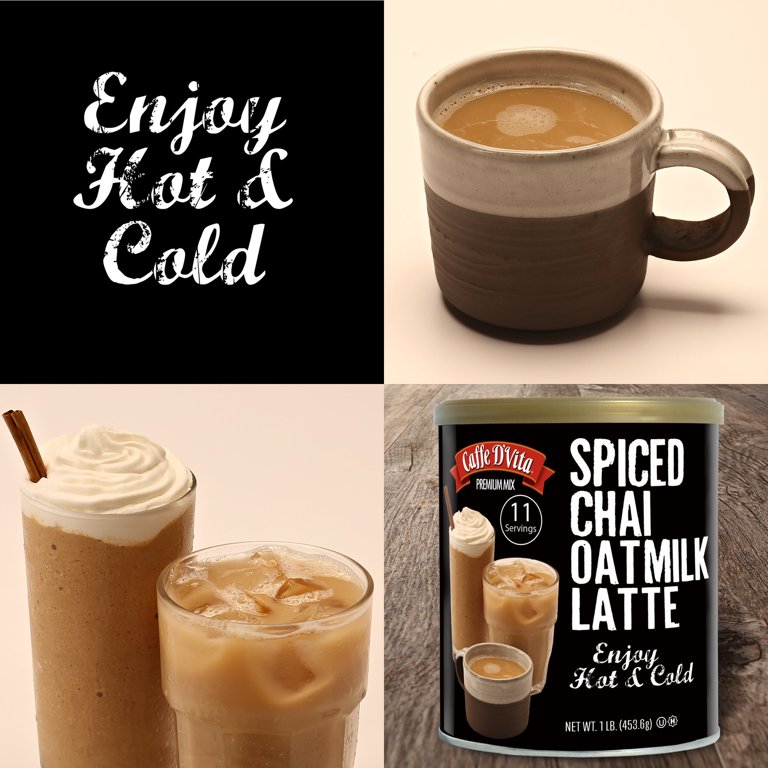 6 pack) Caffe D'Vita Spiced Chai Oatmilk Latte Powdered Instant