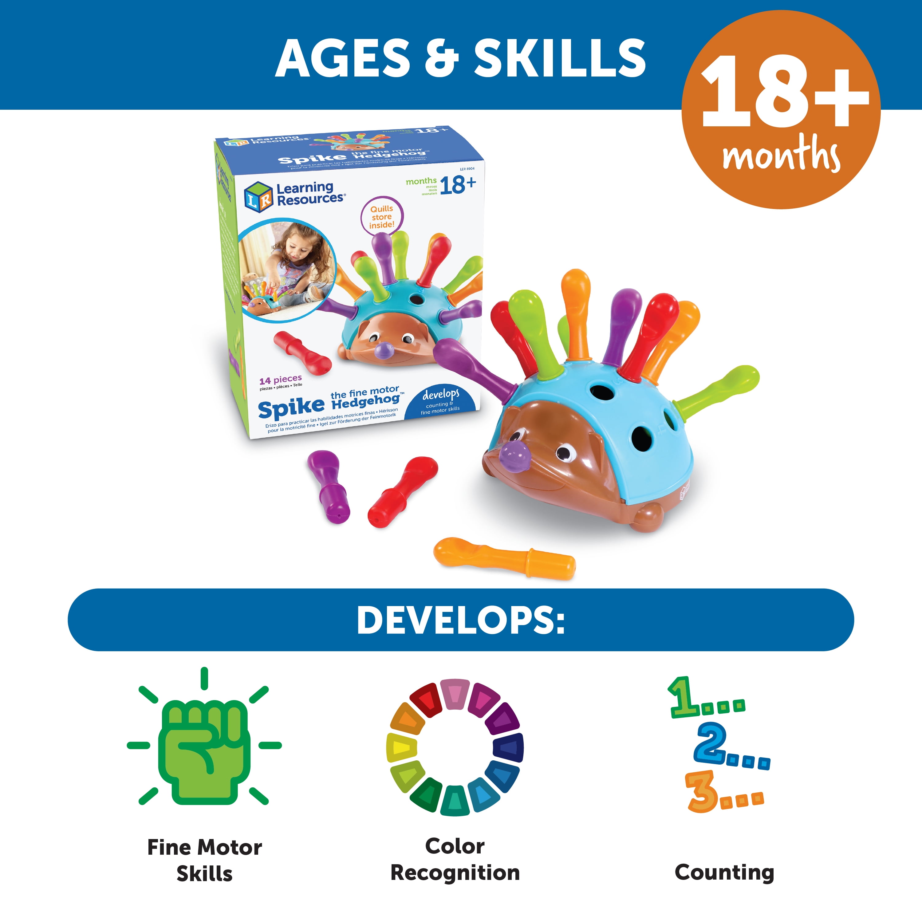 Learning Resources Spike The Fine Motor Hedgehog Sorting Toy Ages 18 Months