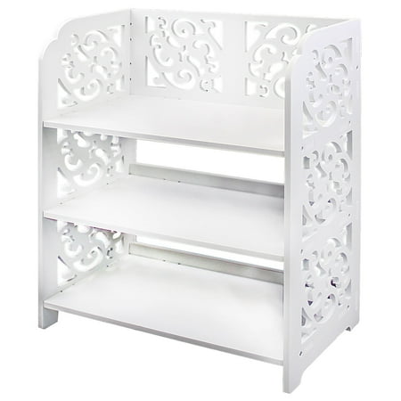 3 Tier Wood Shoe Rack White Chic Hollow Out Closet Baroque 3 Tier Wood Shoe Rack White Chic Hollow Out Closet Baroque Storage Organizer Stand