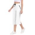 thumbnail image 2 of BUIGTTKLOP Women's Capri Pants with 2 Zipper Pockets Lightweight Quick Dry Hiking Travel Capris Pants for Women Casual Summer, 2 of 6