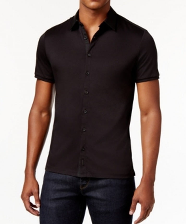 Calvin Klein - NEW Black Mens Size Medium M Slim Fit Button Down Shirt ...