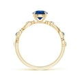 thumbnail image 2 of ANGARA Natural 1 ct Blue Sapphire and Diamond Ivy Scroll Engagement Ring in 14K Yellow Gold for Women (Size-6mm) | September Birthstone, Anniversary, Jewelry Gift for Women | Natural Sapphire Ring, 2 of 8