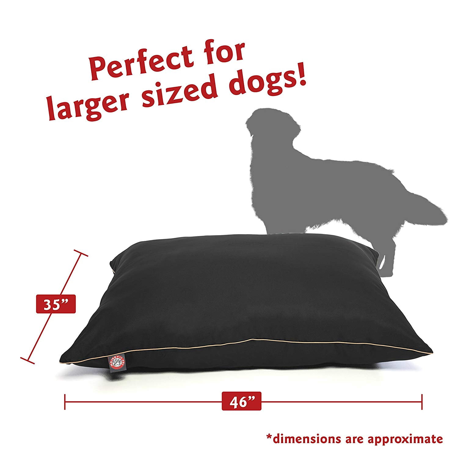Majestic Pet Super Value Machine Washable Pet Dog Bed, Large, Black