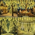 thumbnail image 4 of Christmas Lights Outdoor Meteor Shower Lights 24-Tube 576LEDs Snow Falling Rain Cascading Icicle Light for Xmas Tree Christmas Decorations Wedding Party Holiday Garden Decor, UL Plug Blue, 4 of 6