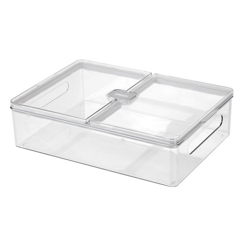 Large Flip Top Clear Storage Containers with Lids Kitchen Refrigerator