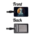 thumbnail image 4 of Alien Sitting Moon Planet Space Faux Leather Travel Luggage Tag, 4 of 7