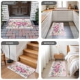 thumbnail image 6 of Watercolor Pink Floral Door Mat&nbsp;Indoor Outdoor Entrance,Non Slip Small Rug for Kitchen Bathroom Entryway Rug,Spring Romantic Roses Butterfly Washable Doormat Floor Mat for Office Home 18x30 Inch, 6 of 8